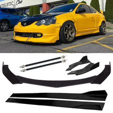For Acura Rsx 02-06 Front Bumper Lip Spoiler Side Skirt Body Kit Glossy Black For Acura Rsx 02-06 Front Bumper Lip Spoiler Side Skirt Body Kit Glossy Black