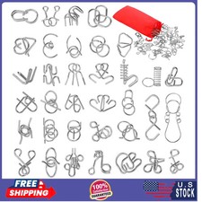 36 Metal Brain Teaser Puzzles Set with Pouch Steel IQ Mind Games Challenge Gift