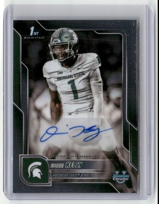 2025 Bowman University Chrome 1st Prospect - Omari Kelly Auto Michigan State