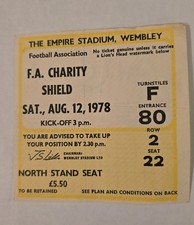 1978 Charity shield original ticket stub NOTTINGHAM FOREST V IPSWICH TOWN