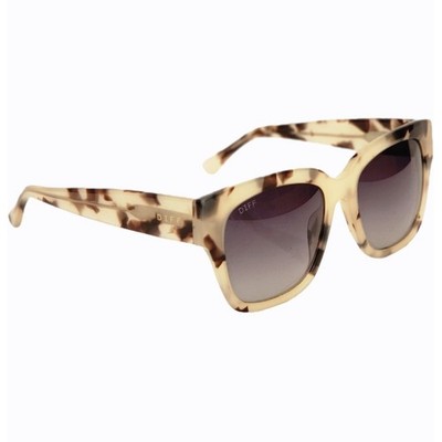 DIFF Eyewear Bella II Sunglasses Cream Tortoise Oversized Square Frames CT-GO