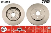 2X Trw Bremsscheibe DF4493 FüR Rx Lexus 300 MCU35_ MCU35R 350 GSU30_ Awd GSU35_