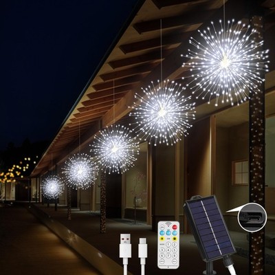 Solar Christmas Firework Lights Outdoor, 5 Pack 1000LED Solar Starburst Light...