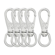 SHONAN 2.7 Inch Swivel Snap Hooks, 5 Pack Marine Grade Spring Snaps, Flag Pol...