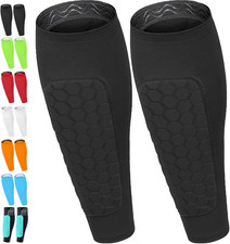 Shin Guards Pads Socks for Skiing, Calf Compression Sleeve with Honeycomb Pads f