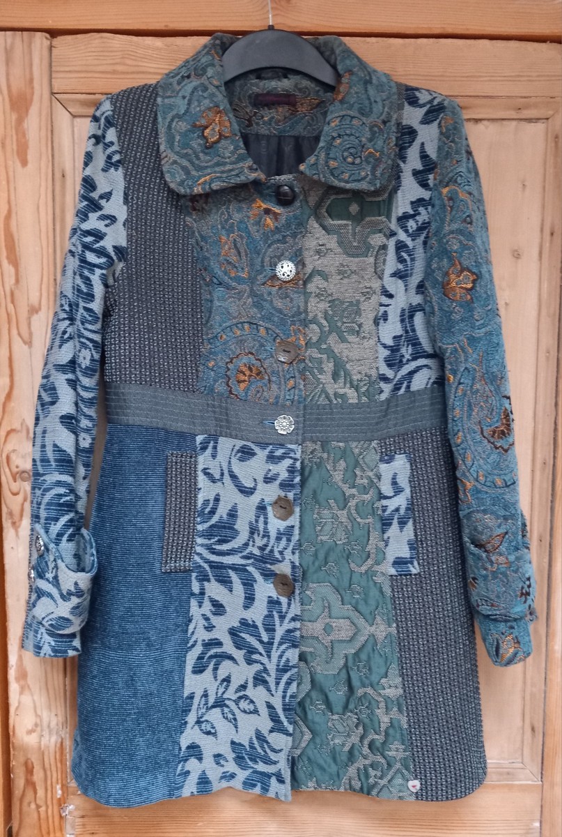 Joe Browns Tapestry Coat Size UK 16 Blue VGC UK