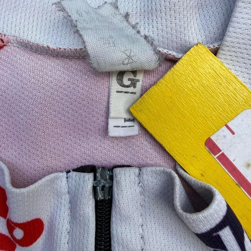 Camiseta de ciclismo Lotto Domo vintage roja blanca azul talla grande Foto 3 de 4