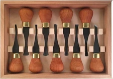 Flexcut Premium Deluxe Palm Set Stainless Carving Blades Cherry Wood - FRP405