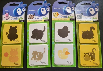 CUTTLEBUG Cuttlekids Cutting Dies Set of 4 Cat Duck Dog Pig Pet Animals - Image 1 of 2
