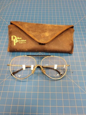 Dillon Precision Products Glasses Gold Aviator Frame Eyeglasses With Case