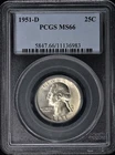 1951-D 25C Washington Quarter PCGS MS66