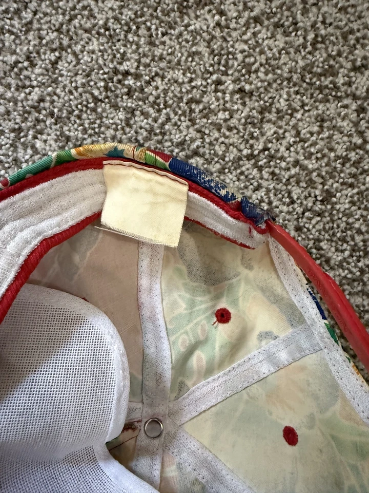 Vintage Peterbilt Hat Red Floral Hawaiian San Sun 90’s Trucker Semi RARE Snap - Image 3 of 4