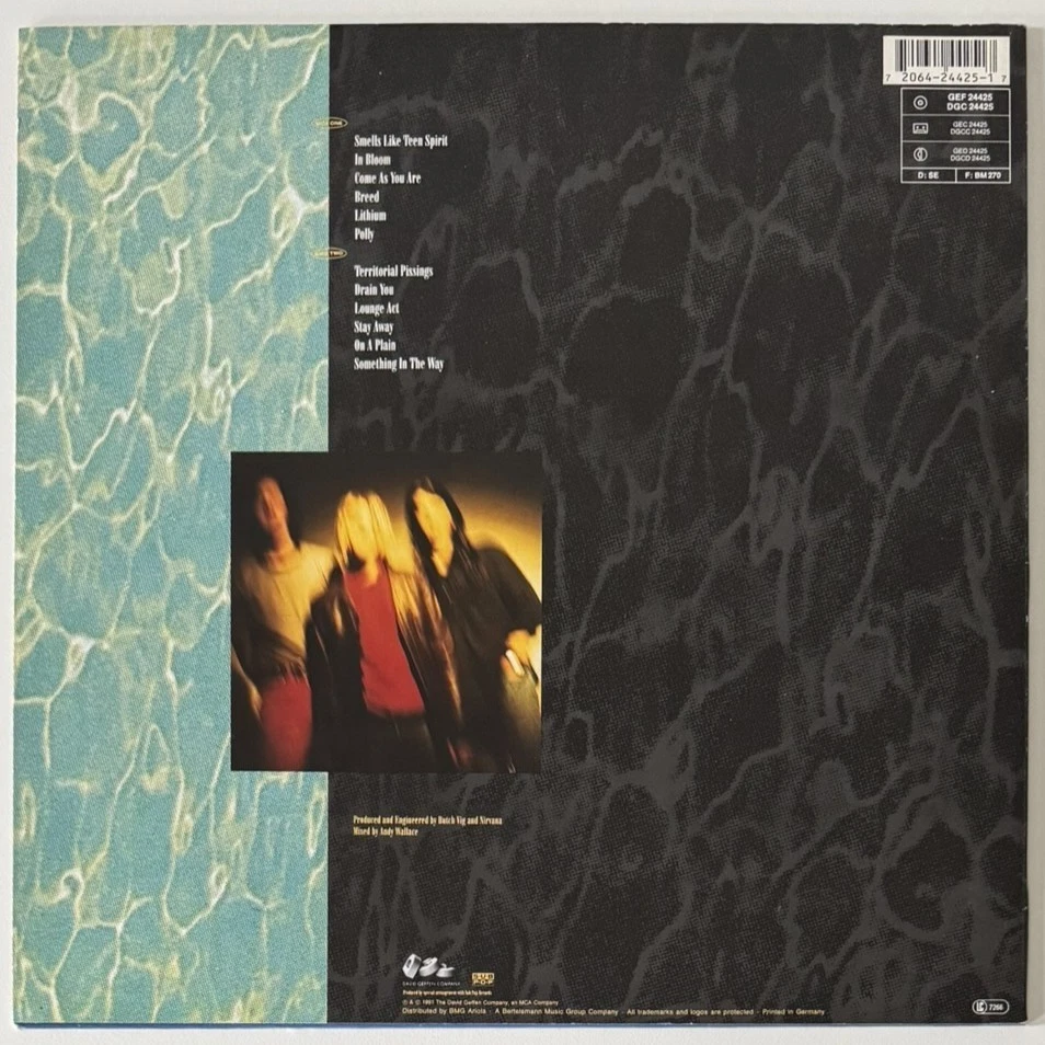 NIRVANA NEVERMIND ORIGINAL 1991 1ST EU PRESSING UPSIDE DOWN MONKEY EMBOSSED CLEF - Image 2 of 4