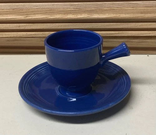 Vintage Homer Laughlin FIESTA 1930's COBALT After Dinner Demitasse Cup & Saucer
