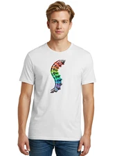Rainbow-Robotic-Snake Mens Graphic Tee, 100% Cotton, Casual Summer Wear