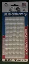 TRUMARK SLINGSHOT WHITE MARBLE 1/2"  AMMO SA50 Approx 50