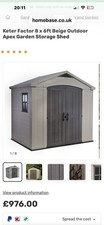 Keter 17197990 8x6ft Outdoor Plastic Garden Shed - Beige