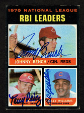1971 Topps 64 1970 RBI Leaders Johnny Bench Tony Perez Billy Williams Autos JSA