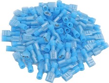 100 Pcs Fully Insulated Nylon Blue Female Spade Connectors 16 14 Gauge Quick