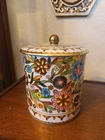 Vintage Metal Biscuit Tin with Lid Florals Design