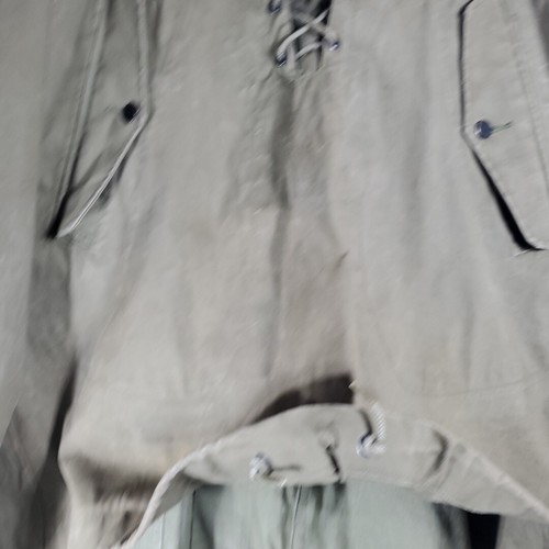 Set U.S. NAVY WW2 Parka & Bib Wet Weather Rain Foul Med Large Gear VTG Pair HTF - Picture 8 of 24