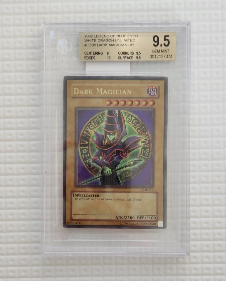 2002 Yu-Gi-Oh DARK MAGICIAN LOB-005 English BGS 9.5 Beckett