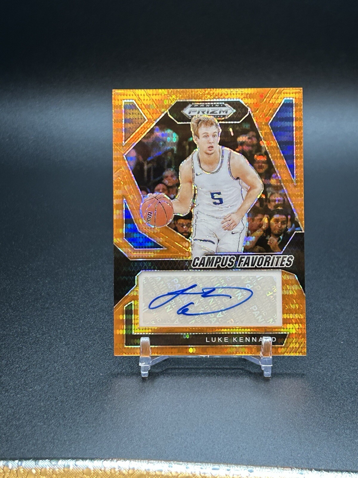 🔥ULTRA-RARE Luke Kennard Auto 2024 Prizm DP Campus Favorites Orange Pulsar /49