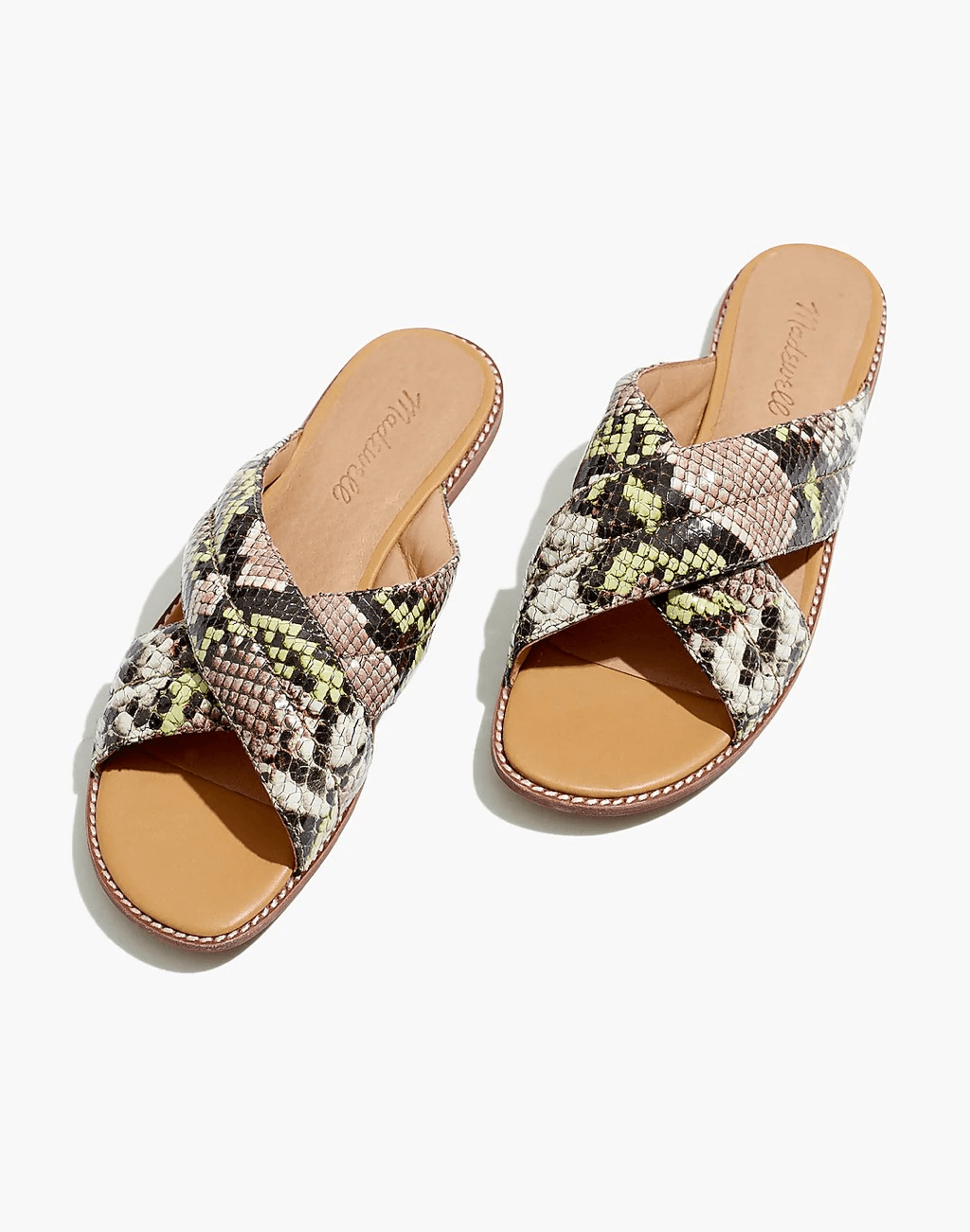 APL Sandalo Madewell The Skyler Slide in pelle goffrata serpente taglia 8 5
