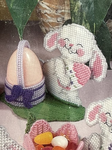 Bucilla Bunny Egg Cups Set of 5 Plastic Canvas Kit 6179 New 4.5 x 4.5 x 3 - Picture 4 of 8