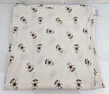 Aden Anais Brown Monkey Swaddle Baby Blanket Muslin 100% Cotton 42 X 38