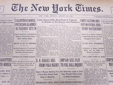 1926 AUGUST 22 NEW YORK TIMES - VALENTINO IS WORSE PLEURISY SETS IN - NT 5298