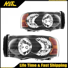 Headlights Assembly For Dodge Ram 2500 3500 5.9L 2003 2004 2005 Black Housing US