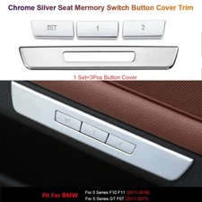 4Pcs For BMW 5 Series F10 F07 Car Seat Mermory Switch Button Stickers Cover Trim