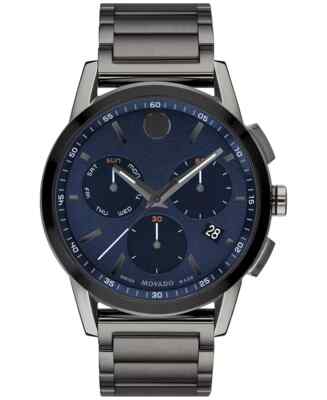 Movado Museum Sport 43mm Chronograph Blue Dial Watch 0607624 | eBay