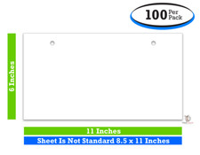 BLANK Vehicle Temporary Tags For Car Dealers - Printable Heavy Paper (100 Pack)