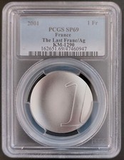 スタルク UN ULTIME FRANC 2001 最後の1フラン銀貨 新品 1 Franc (The Last Franc) - France – Numista