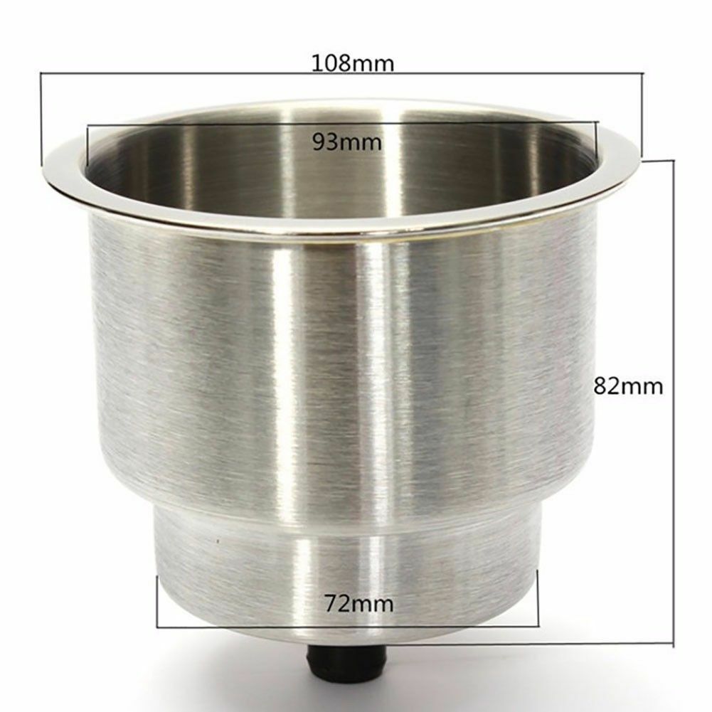 8X Marine Stainless Steel Boat Cup Drink Holder Brushed Universal Size 3-3/5"Dia