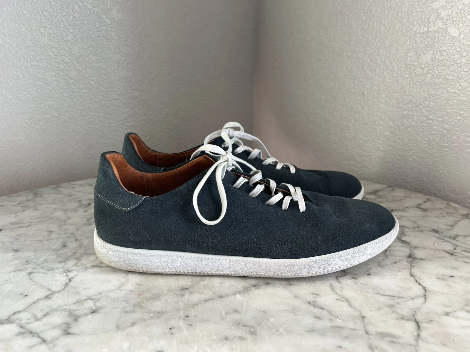 Beckett Simonon Sneakers Mens Size 13 Blue Suede Lace Up Shoes Geller Trainers