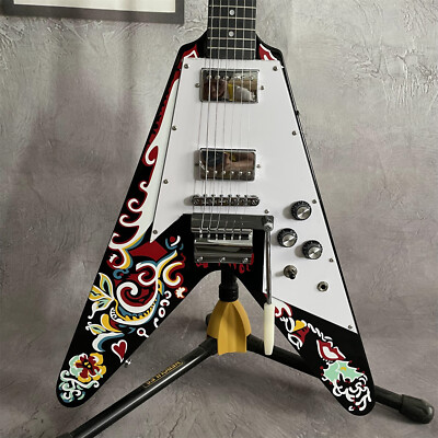 Jimi Hendrix Psychedelic Flying V Electric Guitar HH Pickup Jimi Hendrix Psychedelic Flying V Electric Guitar HH Pickup