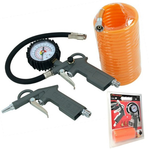 Neilsen Air Blow Gun Coil Tool Air Line Hose & Air Line Tyre Pump