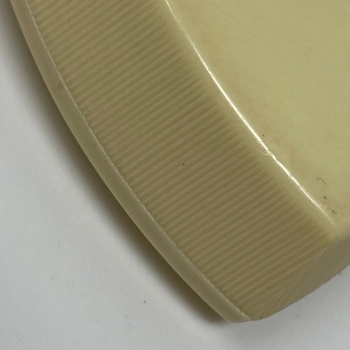 Vintage Small Heart Shaped Trinket Jewelry Box Plastic Cream Color Satin Lining - Picture 5 of 9