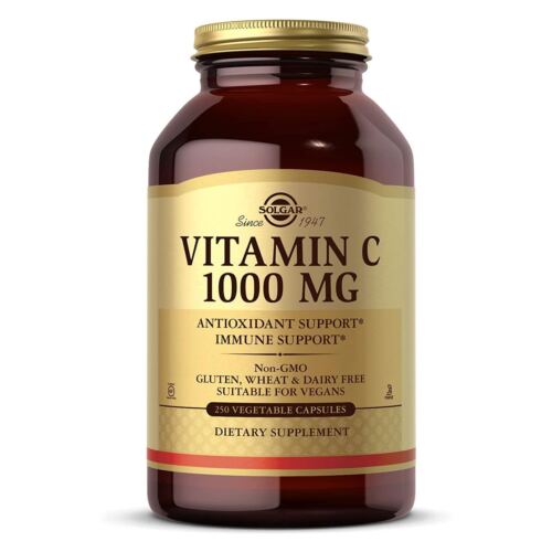 Solgar Vitamin C 1000 mg 250 Vegetable Capsules - Picture 1 of 9