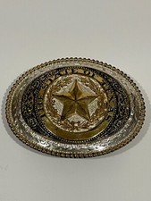 The State of TEXAS Silver Plate Metal Belt Buckle Award Design