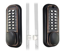 Mechanical Keyless Combination Latch Door Lock with Double Keypads Oil Rubbed