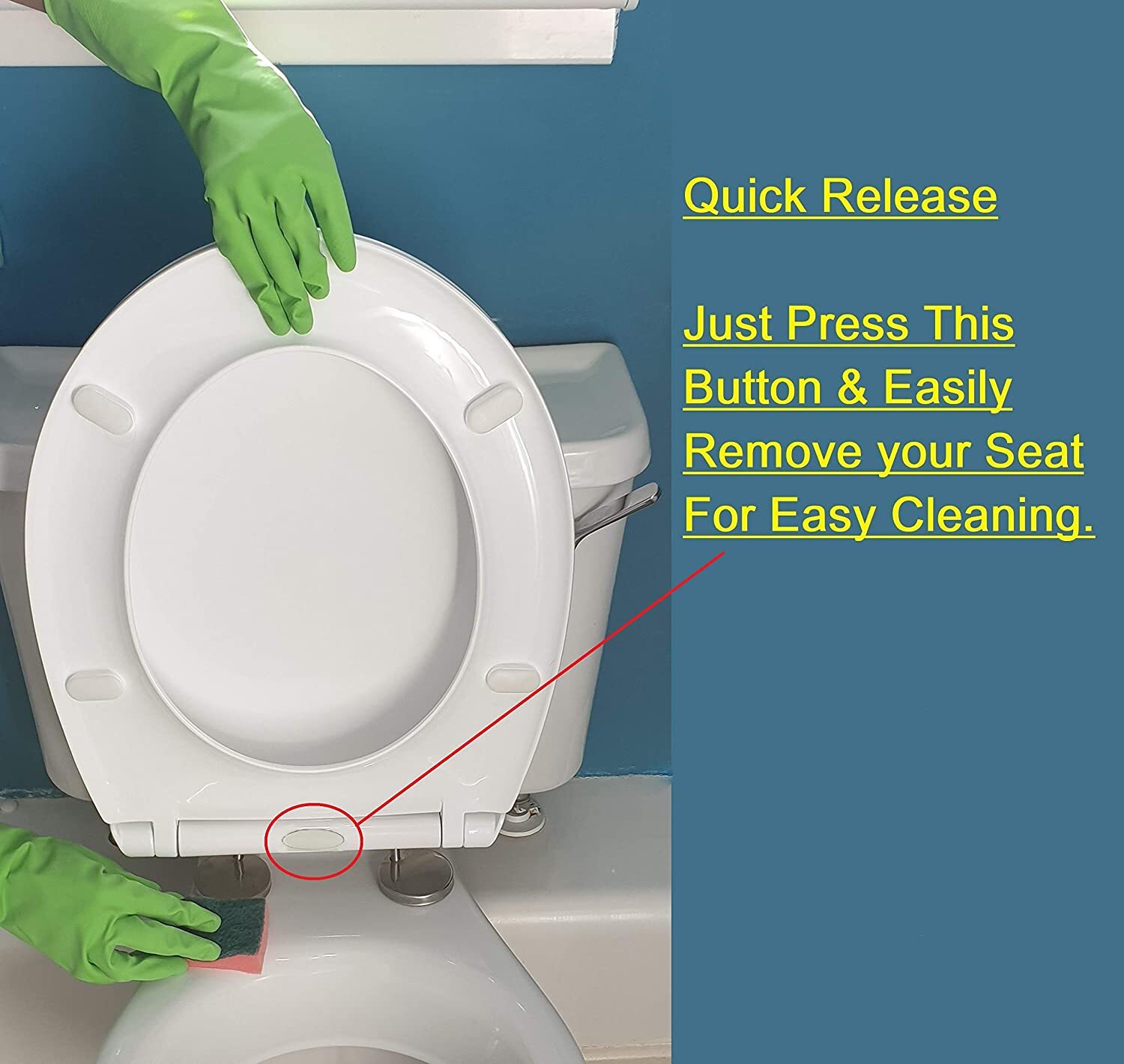 Slow Soft Close Toilet Seat White Bathroom Loo Seat WC Heavy Duty Seat