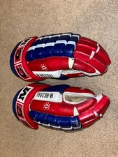 Montreal Canadiens 1980s 1990s CCM Supra leather game worn used hockey gloves