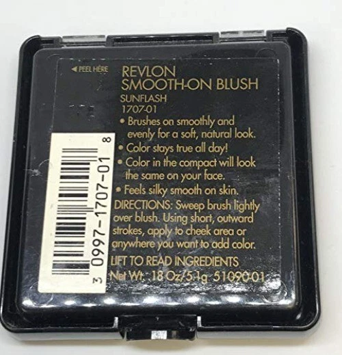 Revlon Smooth-On Blush Sunflash 1707-01 New 0.18 Oz Silky Texture Compact With B - Image 2 of 2