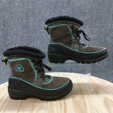 Sorel Winter Snow Boots Youth 5 Tivoli III Gray Suede Round Faux Fur NY2637-052