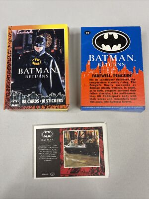 Topps Trade Cards Batman Returns (1992) Full Set of 98 (88 Cards & 10 Sticker)