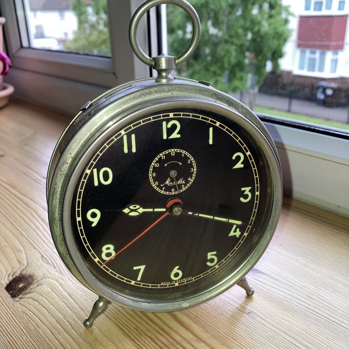 MAUTHE Vintage German Alarm Clock Desk Table Collectible